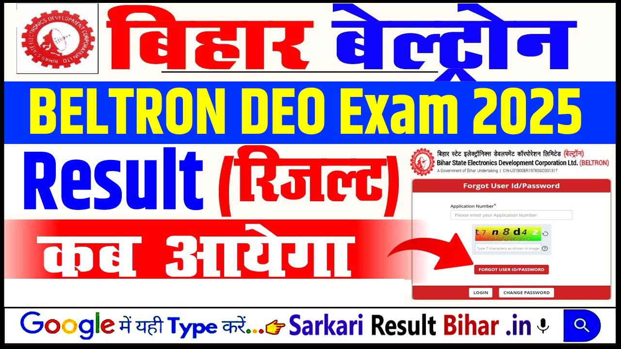 Bihar BELTRON DEO Result 2025